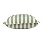 Pouf d'extérieur en tissu rayé sauge et écru 95x95cm - Sola