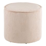 Pouf en tissu côtelé beige - Will