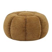 Pouf rond en tissu moutarde - Aniak