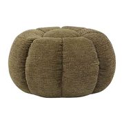 Pouf rond en tissu vert olive - Aniak