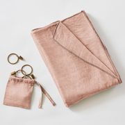 Rideau ajustable en lyocell blush avec 8 anneaux pince 140x270cm - Lysandre