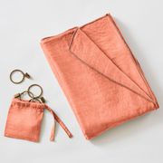 Rideau ajustable en lyocell terracotta avec 8 anneaux pince 140x270cm - Lysandre