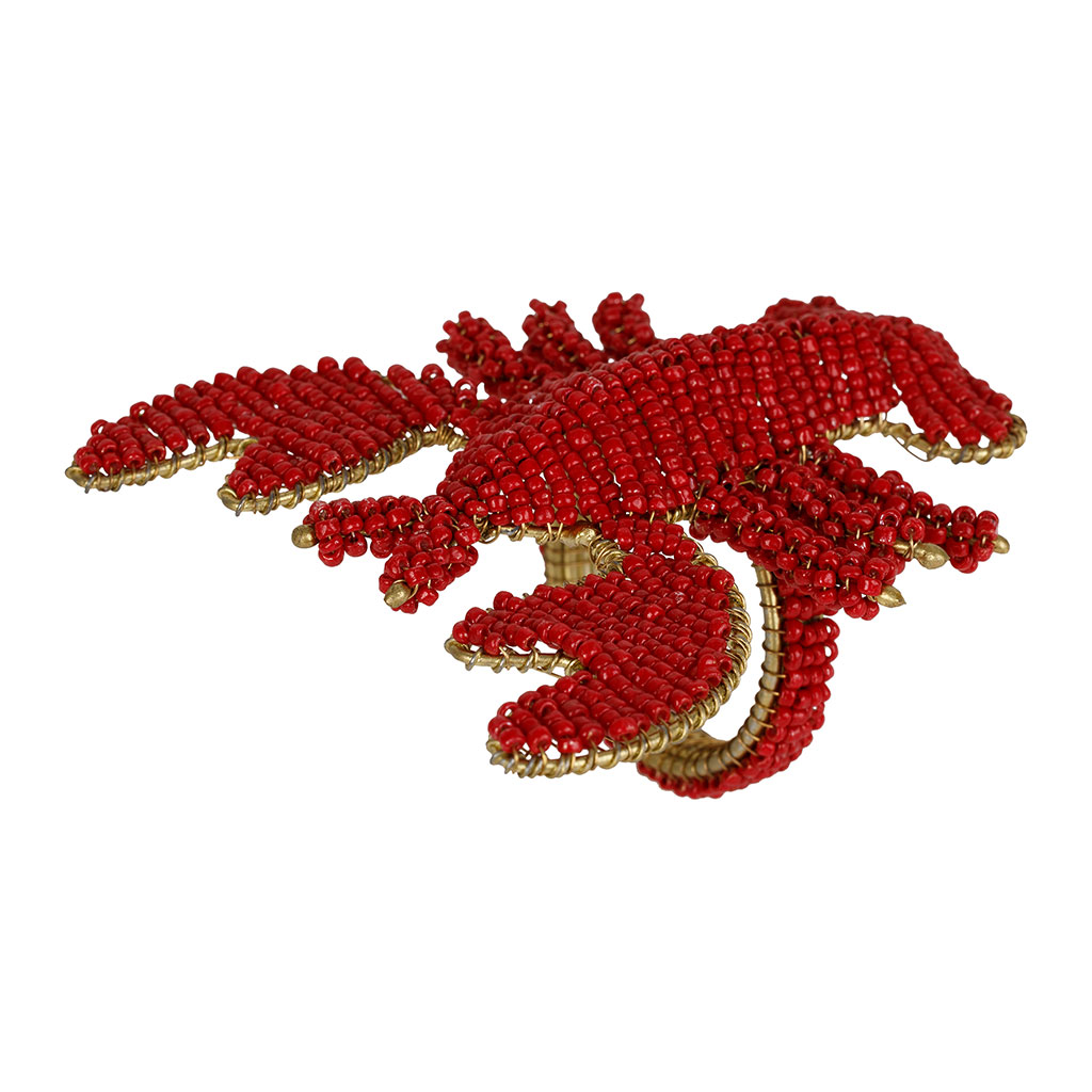 Rond de serviette homard en perle rouge - Bord de mer