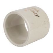 Rond de serviette papa en grès blanc moucheté d3cm