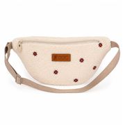 Sac banane en tissu bouclette floral écru et prune - Andorre