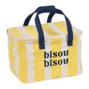 Sac isotherme en coton rayé jaune et bleu - Medi