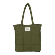 Sac tote bag en tissu matelassé vert - Quilted