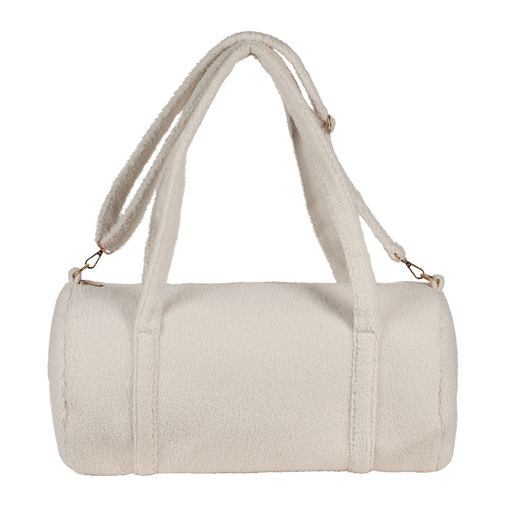 Sac weekend en tissu bouclette ecru Bowling Fabrique de Styles
