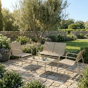 Salon de jardin 4 places en textilène beige - Bogota
