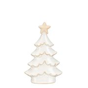 Sapin de noël en céramique blanc cassé h17cm