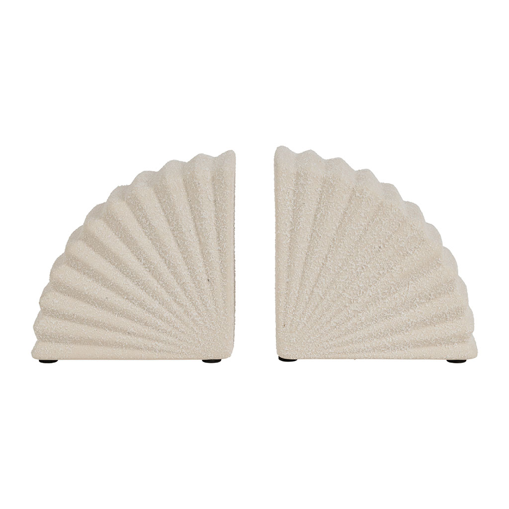 Serre-livre en grès blanc cassé h11cm - Mer