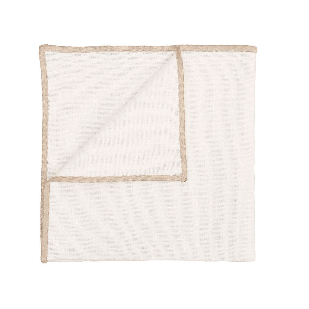 Serviette de table en lin et coton blanc 40x40cm - Corte