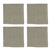 Serviettes de table x4 en coton kaki 45x45cm - Carely