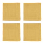 Serviettes x4 à carreaux en coton jaune 40x40cm - Campagne