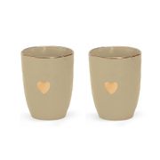 Set de 2 tasses en faïence taupe 35cl - Matins Câlins