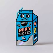 Set de mémos repositionnables et stylo à bille noir - Miky notes