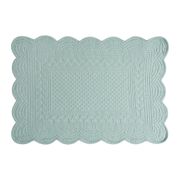 Set de table rectangulaire boutis Vert d'eau en Coton