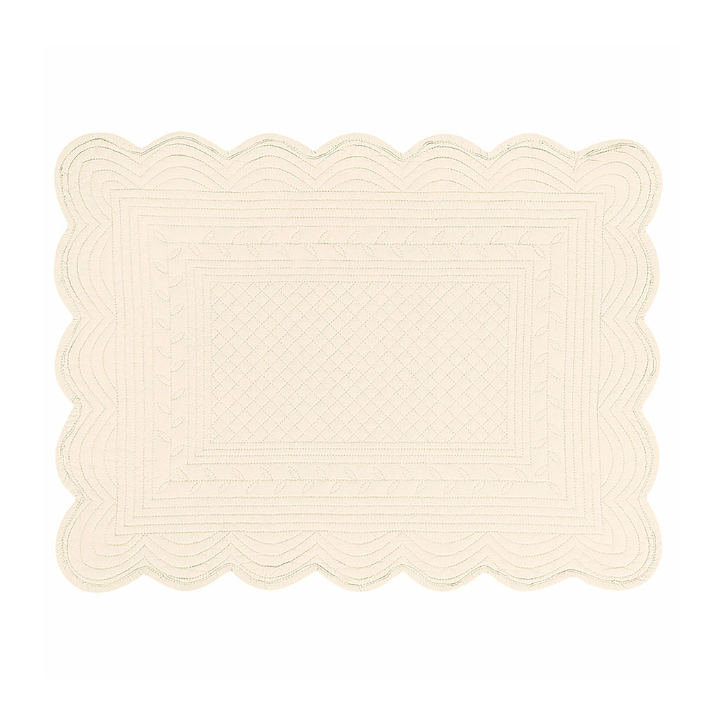 Set de table rectangulaire ivoire en coton 