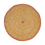 Set de table rond en jonc de mer naturel rouille d38cm