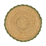 Set de table rond en jonc de mer naturel vert d38cm