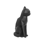 Statue Origami chat polyresine Mat noir H26cm
