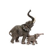 Statuette d'éléphant avec bébé