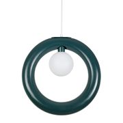 Suspension donut en céramique émeraude d38cm G9 - Colorea