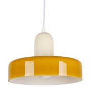 Suspension en fer jaune et écru d25cm - Atelier