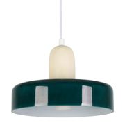 Suspension en fer vert foncé et écru d25cm - Atelier