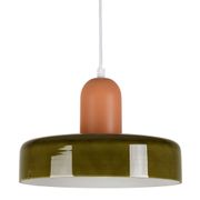 Suspension en fert vert et brun d25cm E27 - Atelier
