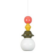 Suspension en porcelaine moutarde rose et kaki h39cm G9 - Mineal