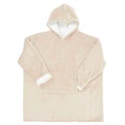 Sweat plaid à capuche en tissu beige TU - Sherpa
