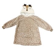 Sweat plaid bambi pour enfant en tissu beige 45x60cm