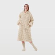 Sweat plaid en tissu blanc 70x110cm - Rosetta