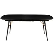 Table à manger avec allonge en placage chêne noir 180x105cm - Verona