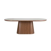 Table à manger ovale en noyer 200x90cm - Almira