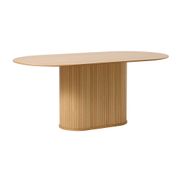 Table à manger ovale en placage chêne naturel 180x95cm - Nola