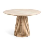 Table à manger ronde en bois teck naturel d120cm - Irun