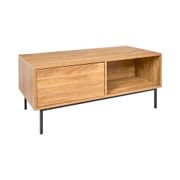 Table basse 1 tiroir 1 niche en bois 110x55cm - Célia