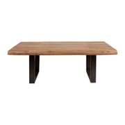 Table basse en acacia massif et pieds en fer noir 130x70cm - Factory
