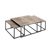 Table basse gigogne (lot de 3) en fer argenté - Félia