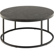 Table basse ronde effet marbre noir d80cm - Spiro