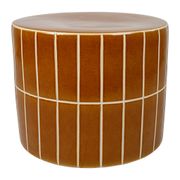 Table basse ronde en grès moutarde d42cm - Karoz