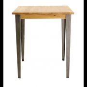 Table de bar carrée en chêne massif et pieds acier 90x90 cm - Manny
