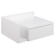 Table de chevet mural en bois blanc 1 tiroir 40x32cm - Ashlan