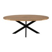 Table ovale en acacia et pieds en fer noir 190x90cm - Brooklyn