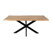 Table de repas en acacia et pieds en fer noir 180x90cm - Brooklyn