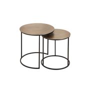 Tables d'appoint gigogne (x2) en fer doré - Felia