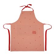 Tablier en coton rose et rouge - Douce amour