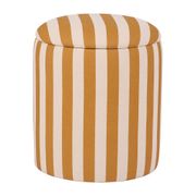 Tabouret coffre en coton rayé camel - Belly